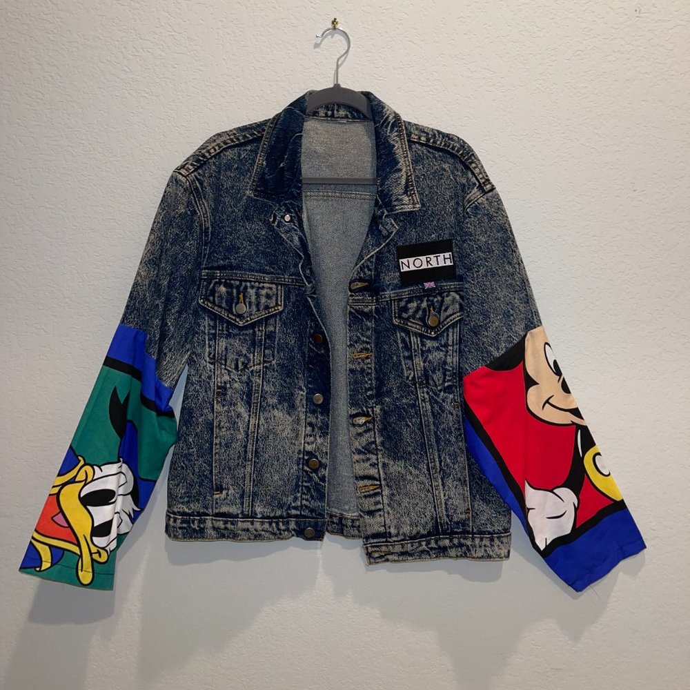 Reworked Disney Denim Jacket Size Large